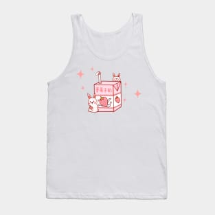 Japanese aesthetics kawaii strawberry milk shake Tank Top